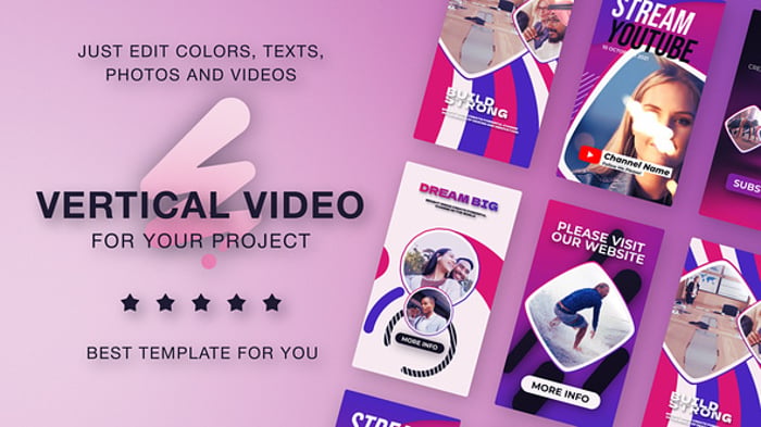 1080p (Full HD) After Effects Vertical Carousel Slideshow Editable